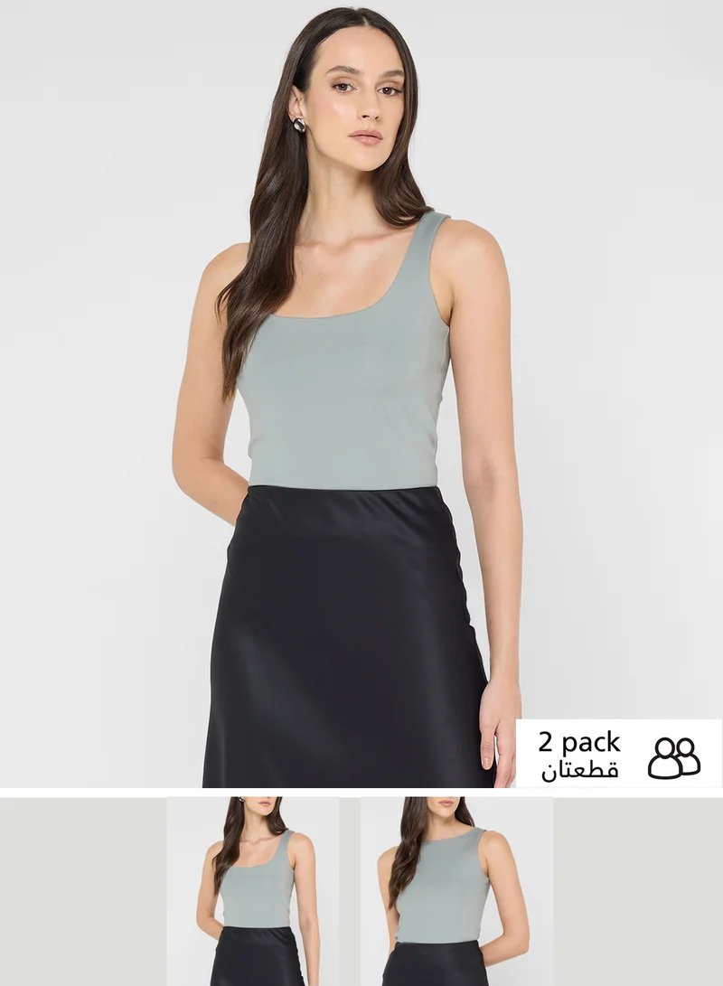 VERO MODA Vmmillion Short Sleeve  Square Neck Top