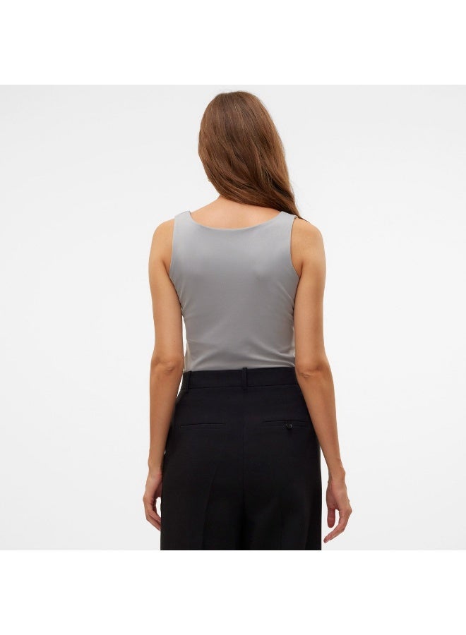 فيرو مودا بلوزة بأكمام قصيرة وياقة مربعة - Image 2