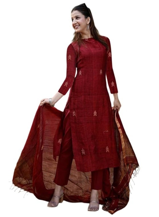 GoSriKi Women Kurta Set | Rayon Viscose Printed Straight Kurta with Pant & Dupatta M - Image 1