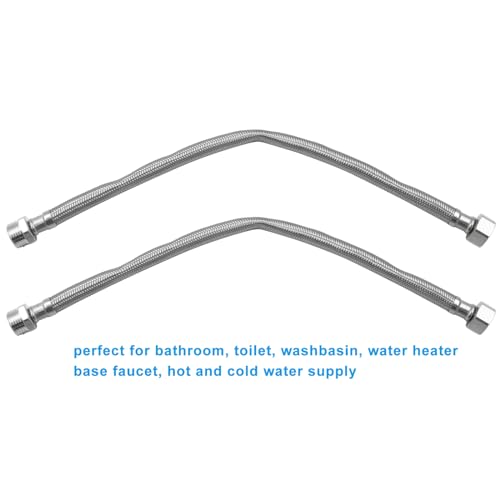 BokWin 2 Pcs Stainless Steel Faucet Line Connector 1/2 FIPx1/2 FIP Flexible Faucet Line Connector(16 Inch) - Image 3