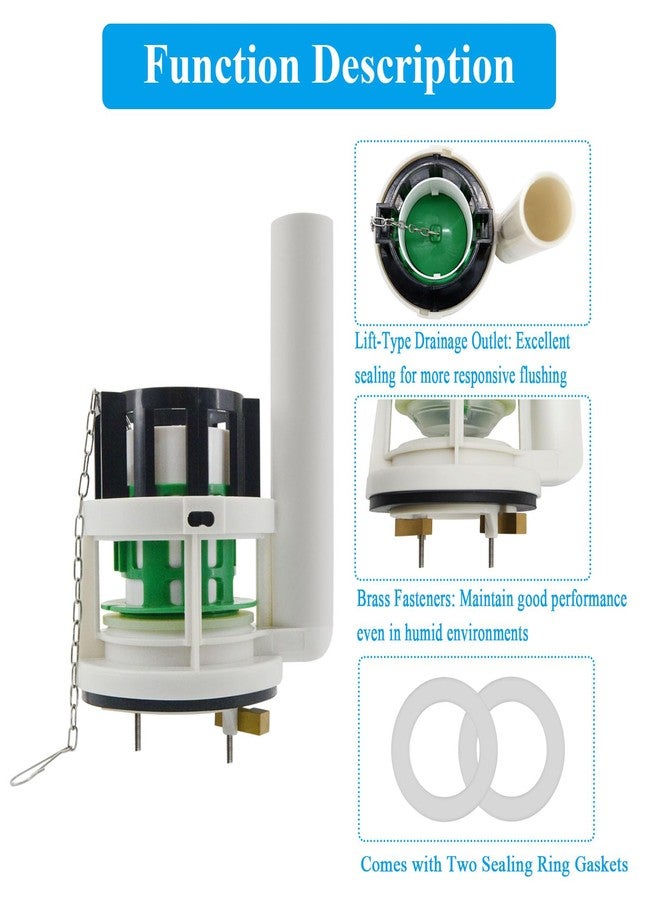 Lychee Light Toilet Flush Valve Replacement Parts for One-Piece Toilets, Compatible with Toto THU Series, Fits 3-Inch Flush Hole - Includes Repair Kit with Two Silicone Gaskets - Image 3