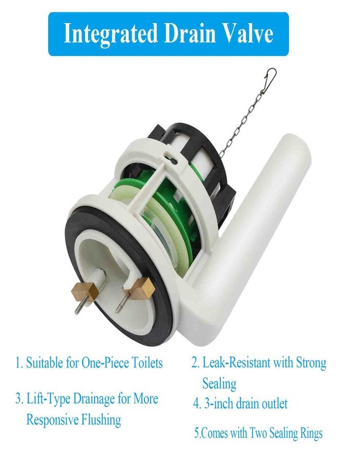 Lychee Light Toilet Flush Valve Replacement Parts for One-Piece Toilets, Compatible with Toto THU Series, Fits 3-Inch Flush Hole - Includes Repair Kit with Two Silicone Gaskets - Image 2