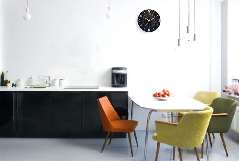 IIK COLLECTION 12-inch Designer Plastic Analogue Round WallClock for Home, Kitchen, Living Room, Bedroom, Office (30 cm x 30 cm x 6 cm) - Image 2