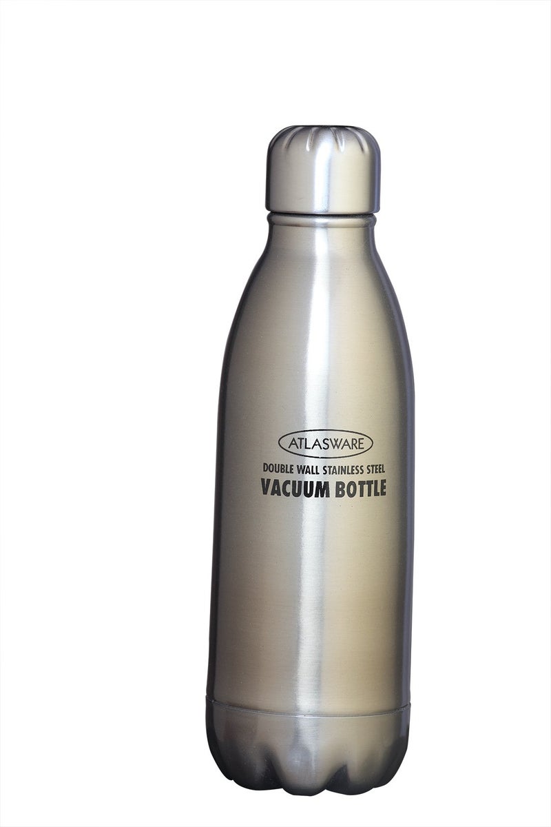 ATLASWARE Insulated Steel Water Bottle Featured with Leak Proof, Wide Mouth, BPA and Toxic Free, Double Wall Insulated Vacuum Bottle, Use for Office, Road, Picnic, Outside Travelling I Grey I 350ml - Image 1
