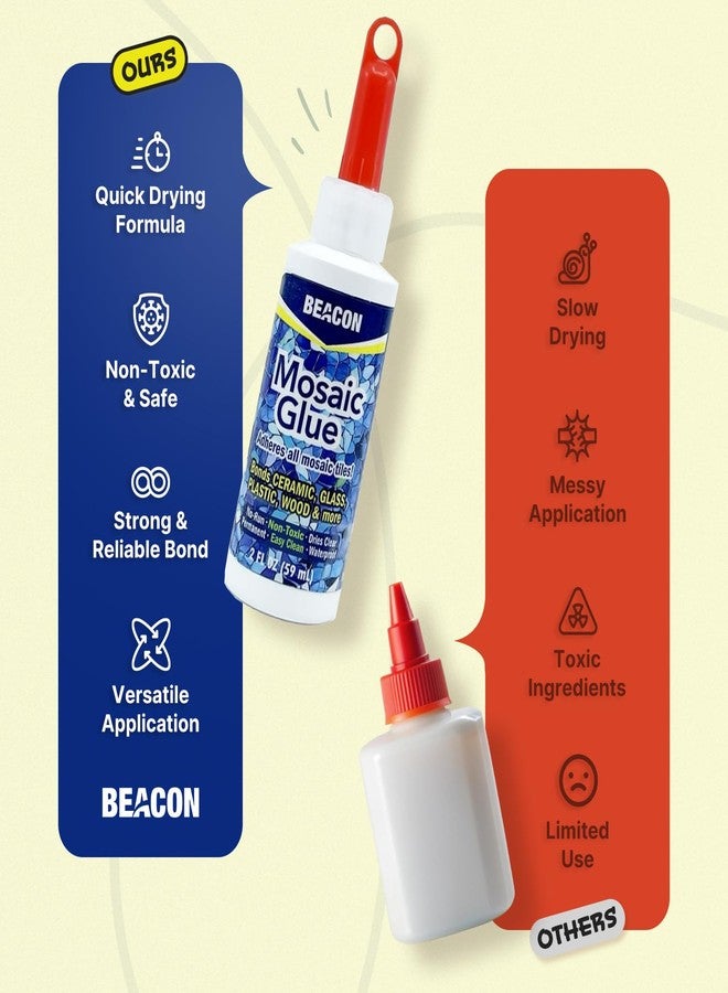BEACON Mosaic Glue - Non-Toxic & Water Resistant, Ideal for All Tiles & Surfaces, 2-Ounce - Image 5