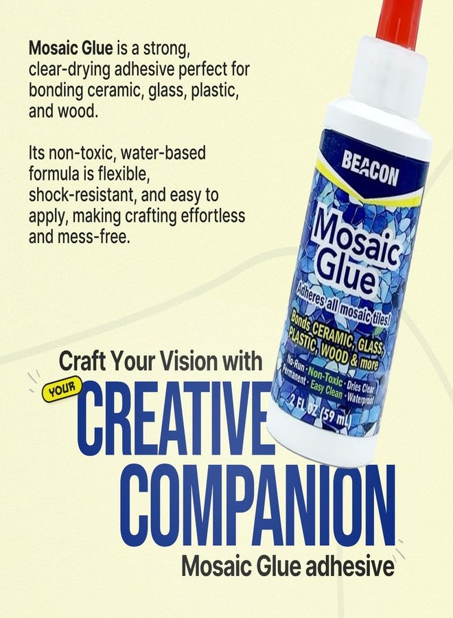 BEACON Mosaic Glue - Non-Toxic & Water Resistant, Ideal for All Tiles & Surfaces, 2-Ounce - Image 2