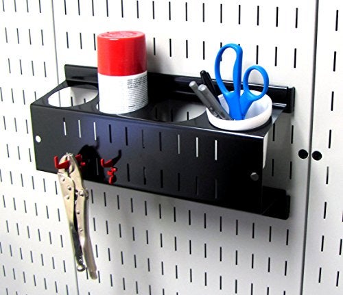 Wall Control Pegboard Spray Can Holder Bracket and Aerosol Can Organizer Pegboard and Slotted Tool Board - Black - Image 4