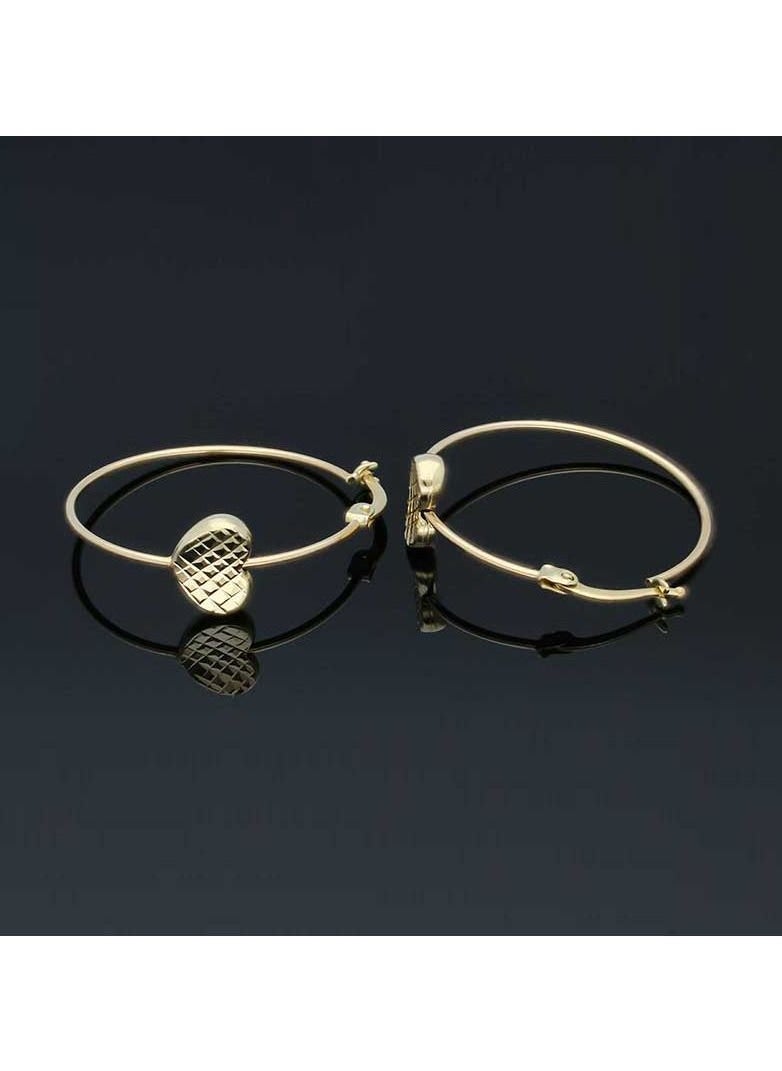 FK Jewellers - Gold Heart Shaped Clip on Hoop Earrings 18KT - FKJERN18KU3130 - Image 1