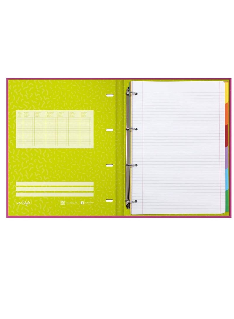 Maxi Ring Binder With Writing Pad And Elastic Band Assorted Colours  - Image 3
