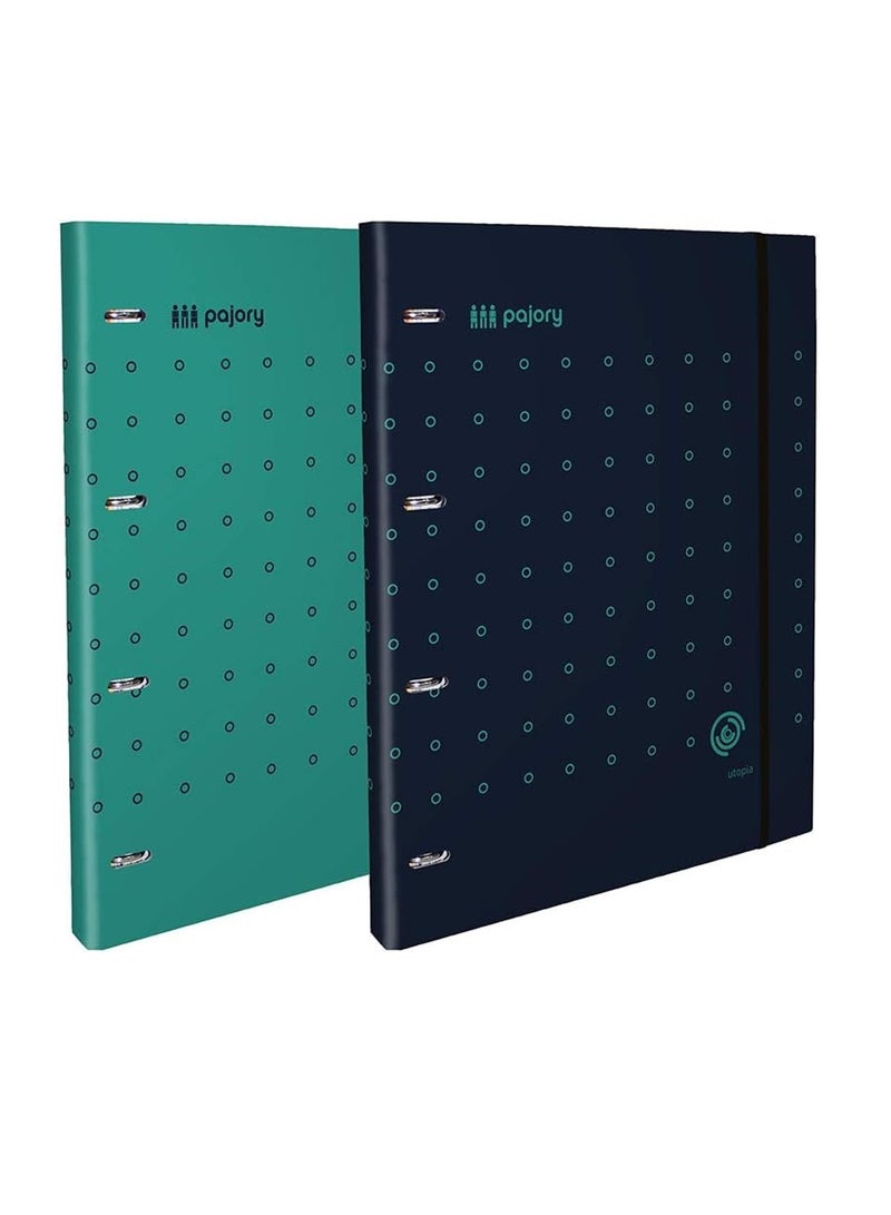 Maxi Ring Binder With Writing Pad And Elastic Band Assorted Colours  - Image 4