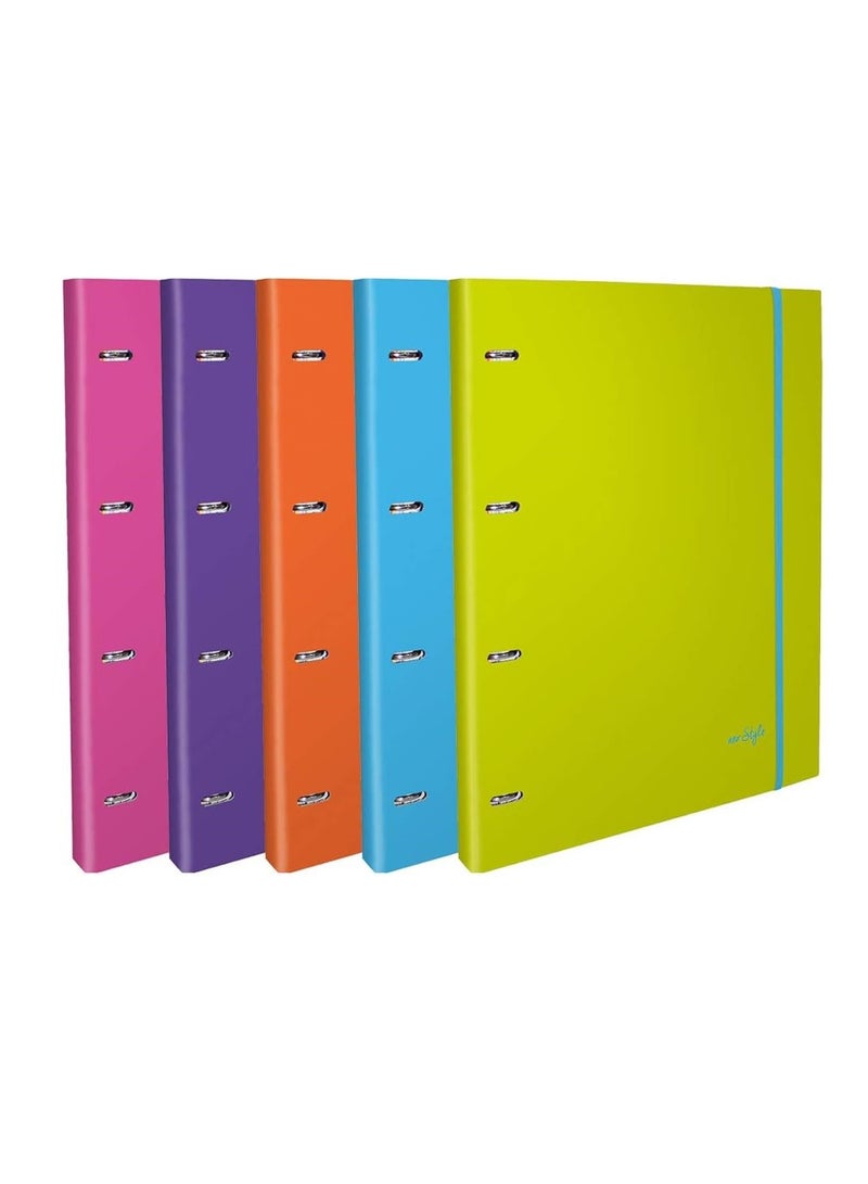 Maxi Ring Binder With Writing Pad And Elastic Band Assorted Colours  - Image 2