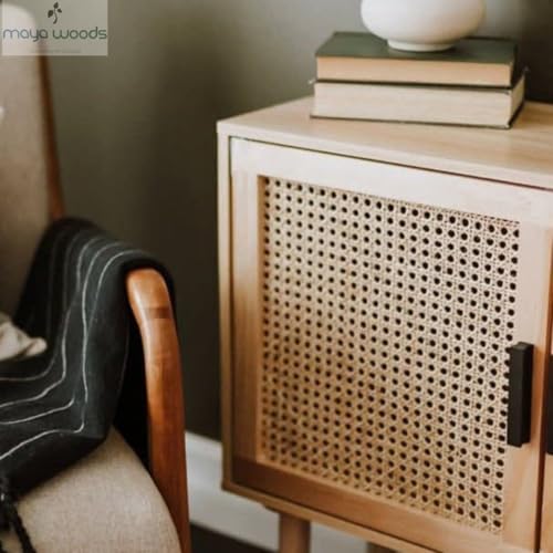 Maya Woods 18" Width Premium Natural Rattan Cane Webbing Roll – Pre-Woven Bamboo Mesh Sheet for Chair, Cabinet, Basket, Almirah & DIY Caning Projects – Imported Solid Wood Cane Mat (18x18 Inch) - Image 4