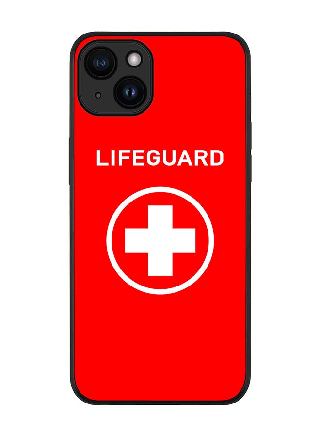 Stylizedd Cover for iPhone 15 Case Rugged Black Slim fit Soft Flexible Anti Drop TPU Gel Thin Protective Phone Cases - Lifeguard - Image 1
