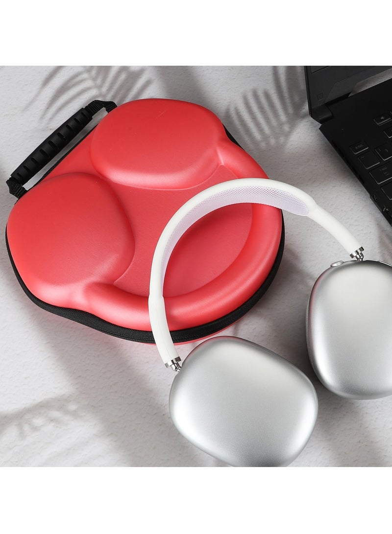 SYOSI Waterproof Hard Case for AirPods Max, Smart Sleep Mode Protective Shell, Portable Travel Storage Bag for Apple AirPods Max Accessories, Red - Image 4