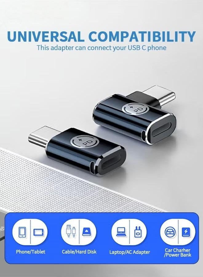 2 Pack USB C Male to Lightning Female Adapter, 90 Degree Angle USB C to Lightning Connector for iPhone 15/15 Pro/15 Pro Max/15 Plus, iPad Air, Galaxy, Pixel, Support Charging and Data Transfer - Image 2
