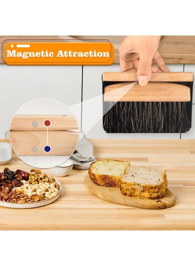 Nokiils Small Dust Pan and Brush Set, Mini Hand Broom and Dustpan Set, Wooden Crumb Sweeper for Home Desktop, Sofa, Pet Care Household (Black) - Image 5