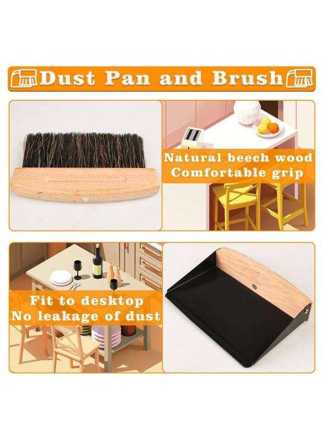 Nokiils Small Dust Pan and Brush Set, Mini Hand Broom and Dustpan Set, Wooden Crumb Sweeper for Home Desktop, Sofa, Pet Care Household (Black) - Image 3