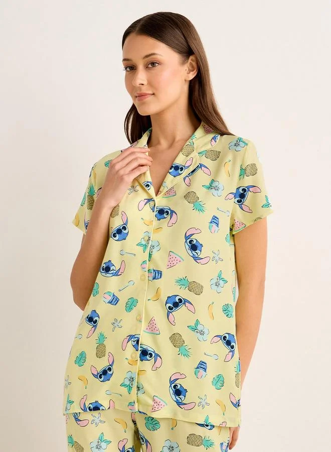 Splash FAV Pyjama Set Button-Down Shirt & Trousers Viscose