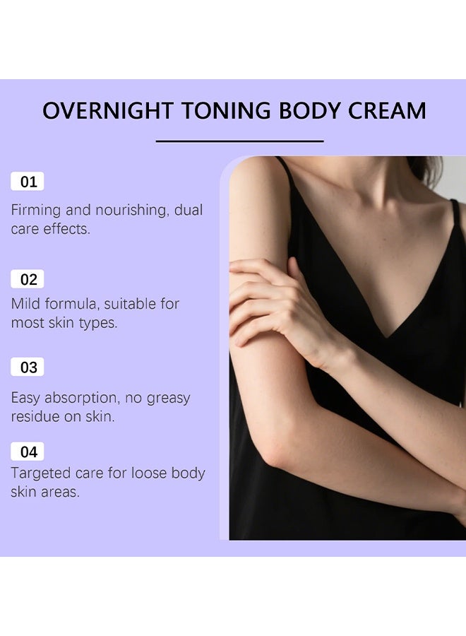 Viareline Overnight Toning Body Cream, Overnight Toning Whip, Instant Skin Tightening Cream For Body, Smooth & Tight Skin, Body Firming Cream For Women, Improve Skin Sagging And Fine Lines, Natural Ingredients For All Skin Types, 100G - Image 3