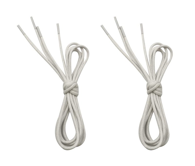 VSUDO Waxed Round 35" White Dress Shoe Laces for Men, 1/8" Thin Formal Business Oxford Shoe Strings, Dress Shoelaces for Men (2 Pairs-White-090CM) - Image 3