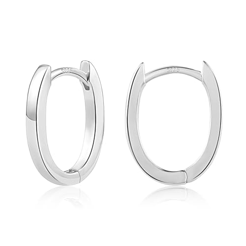ALEXCRAFT 925 Sterling Silver Earrings Small Chunky Silver Hoop Earrings for Women Trendy Hypoallergenic Small Thick Huggie Hoops Earing Jewelry for Women Gifts - Image 1