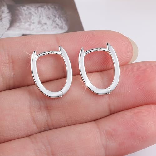 ALEXCRAFT 925 Sterling Silver Earrings Small Chunky Silver Hoop Earrings for Women Trendy Hypoallergenic Small Thick Huggie Hoops Earing Jewelry for Women Gifts - Image 5