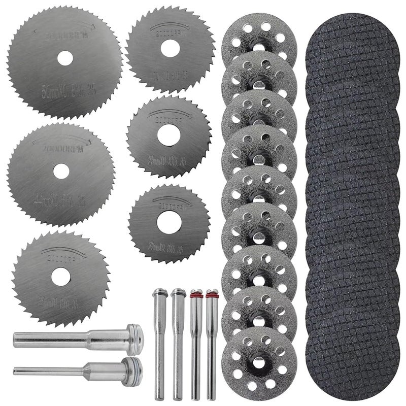 26 Piece Cutting Wheel Set with Diamond Blades for Dremel Wood Metal Glass Crafting - Image 2