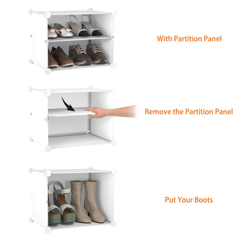 HOMIDEC Shoe Rack, 4 Tier Shoe Storage Cabinet 16 Pair Plastic Shoe Shelves Organizer for Closet Hallway Bedroom Entryway - Image 3