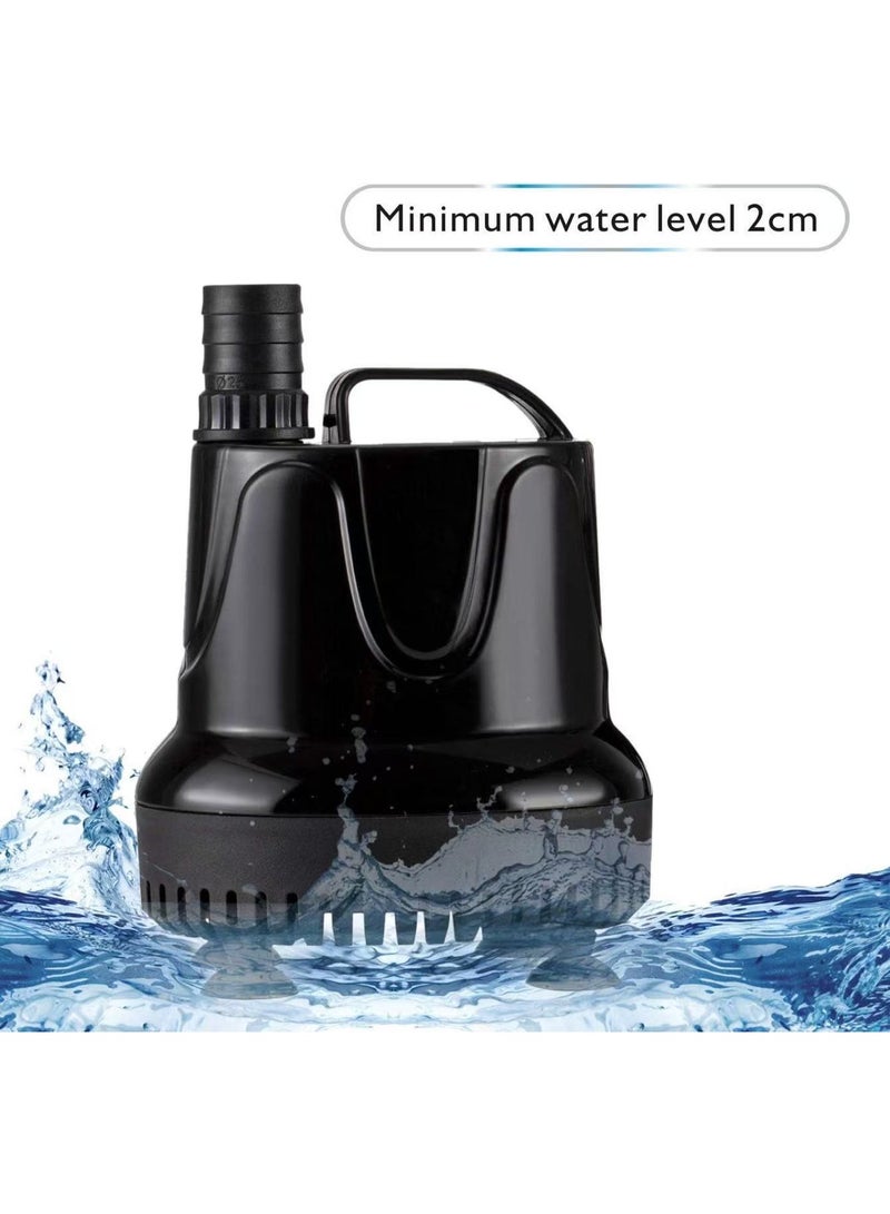 يوكا مضخة ماء غاطسة، 2500 لتر/ساعة، 60 واط، مضخة ماء نافورة فائقة الهدوء، مضخة أكواريوم بضخ من القاع مع حماية من الحرق الجاف لمدة 48 ساعة، ارتفاع رفع 3 أمتار و3 فوهات لحوض السمك، البركة، الحوض، الحديقة - Image 4