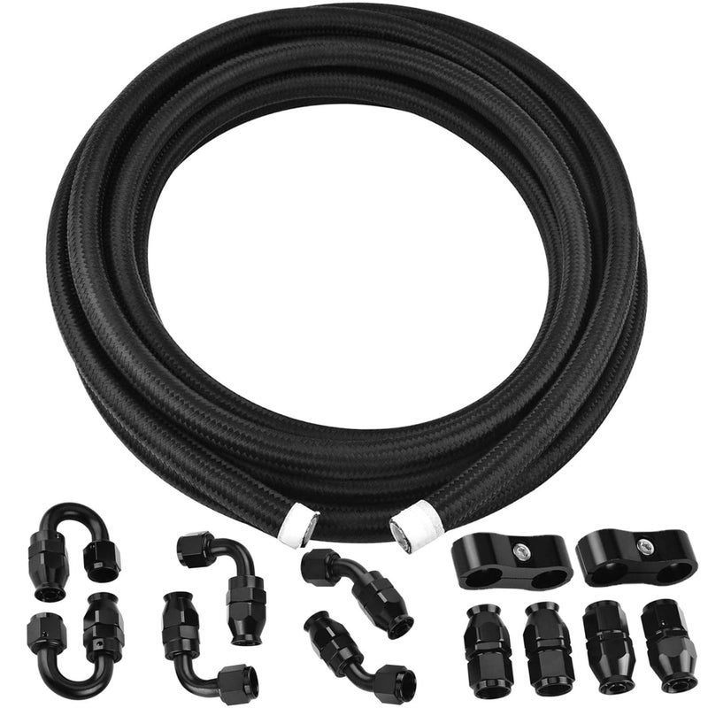 EVIL ENERGY 6AN PTFE Fuel Line Kit,E85 Nylon Braided Fuel Hose 20FT AN6 PTFE Fuel Line Hose(5/16 Inch ID) - Image 1