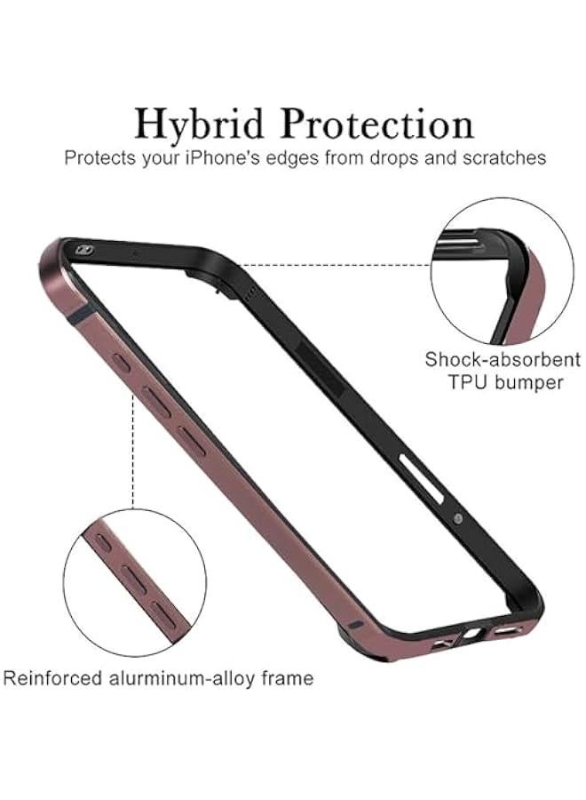 New Aluminum Frame Metal Bumper Frame Slim Hard Case Cover for iPhone16 ProMax, Metal Frame with Soft Inner Bumper, Raised Edge Protection (Gold Titanium, for iPhone16 Pro Max) - Image 4
