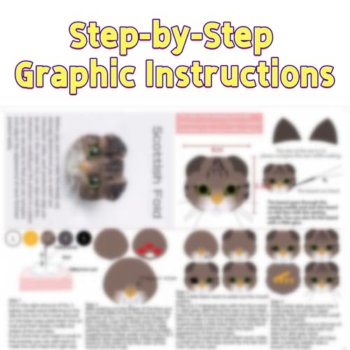 T.F GHG DIY Wool Needle Felting Kit with Basic Needle Felting Tools,Video Tutorial,Easy for Beginners,Felted Cat Kitten Brooch,Animal(Scottish Fold) - Image 4