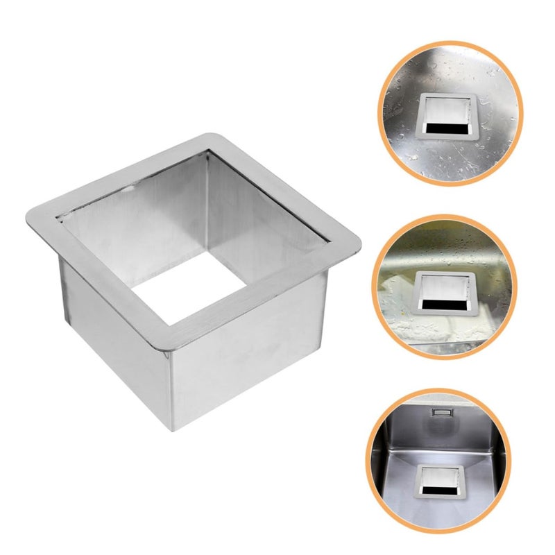 Garneck Stainless Steel Drop Trash Chute Kitchen Waste Basket Grommet Built Countertop Waste Chute - Image 2