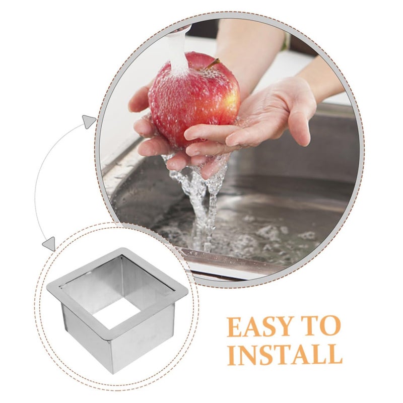 Garneck Stainless Steel Drop Trash Chute Kitchen Waste Basket Grommet Built Countertop Waste Chute - Image 5