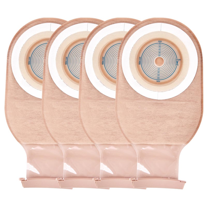 Rainlotus 20 PCS Colostomy Bags Ostomy Supplies- Rainlotus One Piece Ostomy Bag 15mm-60mm Cut-to-Fit Drainable Pouches with Clamp Closure for Ileostomy Stoma Careï¼ˆ8 Clamps Includedï¼‰ - Image 1