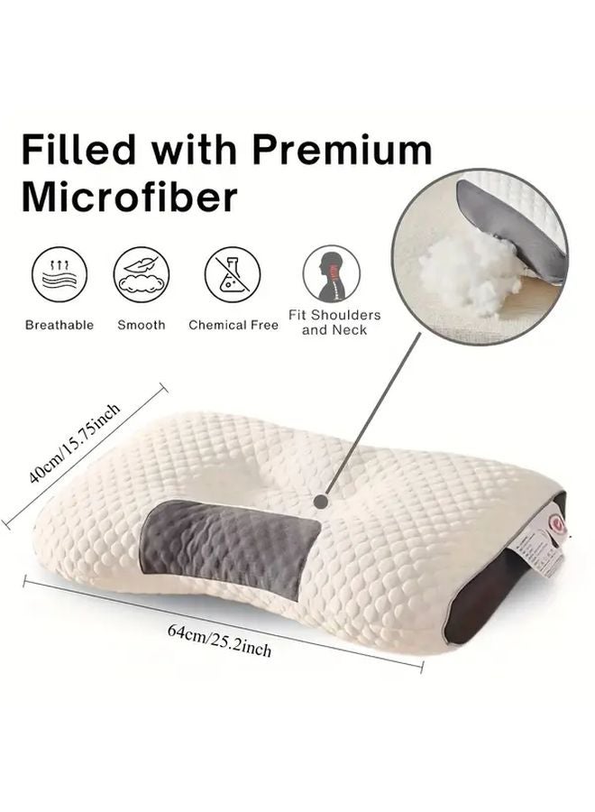 Heavy Duty 850gsm Cervical Lumbar Support Pillow Grey for Neck and Back - Image 2