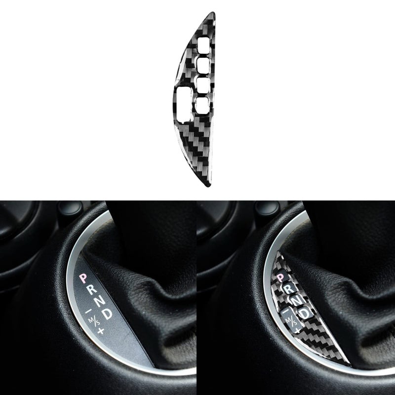 PJFUS Carbon Fiber Center Console Gear Shift Sport Mode Panel Sticker Car Interior Accessories Compatible with Mini Cooper Hardtop 20072010 R56Clubman 20082010 R55Convertible 20092010 R57 Black