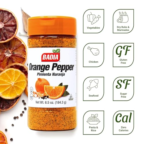 Badia Orange Pepper Seasoning 65 oz  Pepper Garlic  Onion Zesty Citrus Blend for Chicken Seafood  Vegetables - Image 5