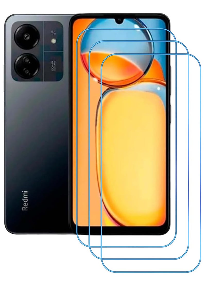 ACLIX 3 Pieces Antistatic ESD Dustproof Premium Quality High Definition Clear Tempered Glass Screen Protector Designed For Xiaomi Redmi 13C - Image 1