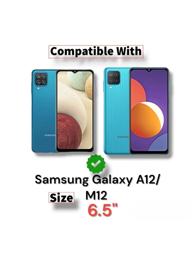 Generic - For Samsung Galaxy A12/M12 Clear View Flip Case , Without Sensor , Stand Watching Position , Mirror Full Protection Cover Compatible With Samsung Galaxy A12/M12 (6.5") (Purple) - Image 1