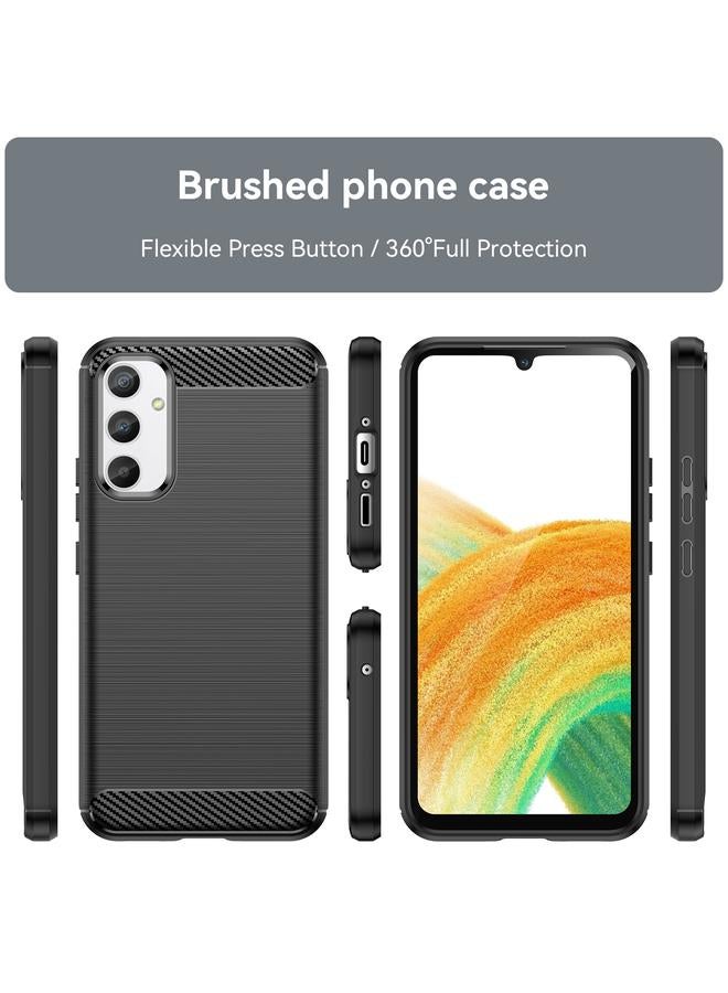 S-TOP Case For Samsung Galaxy A34 5G Brushed Texture Carbon Fiber TPU Phone Case - Image 3