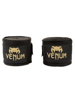 VENUM Kontact Boxing Handwraps, Black-Gold, 2.5m – Shorter Length, High Durability  - Image 1