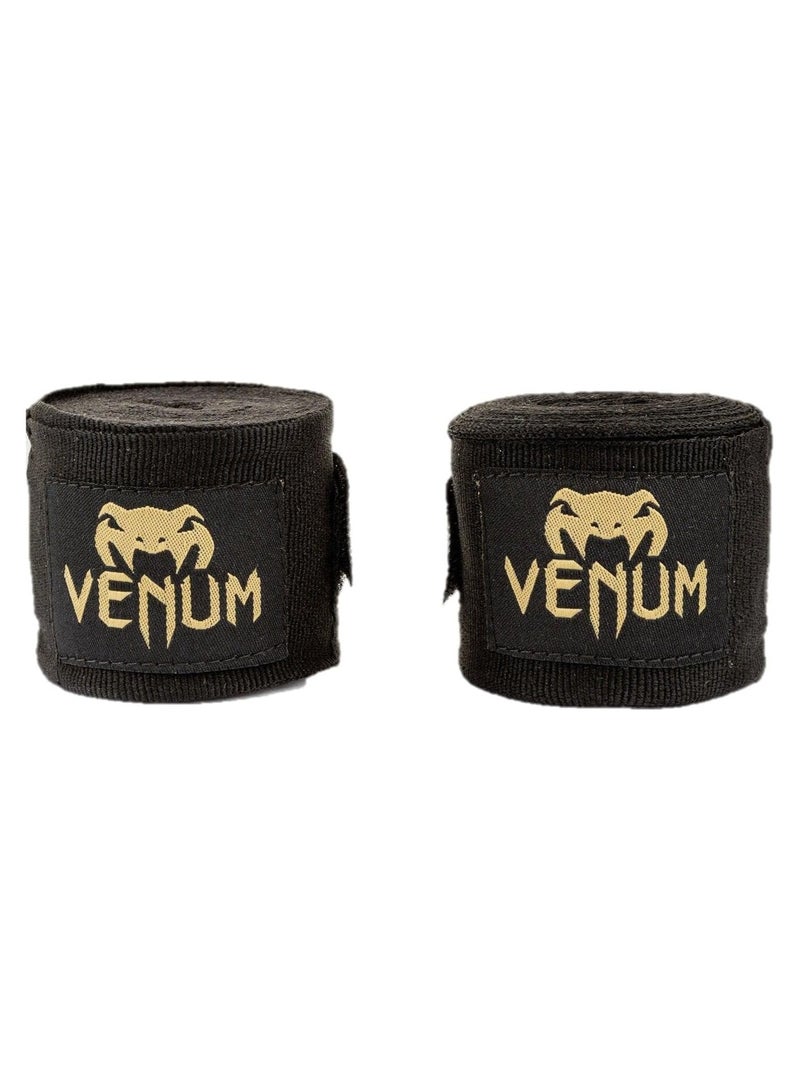Kontact Boxing Handwraps, Black-Gold, 2.5m – Shorter Length, High Durability