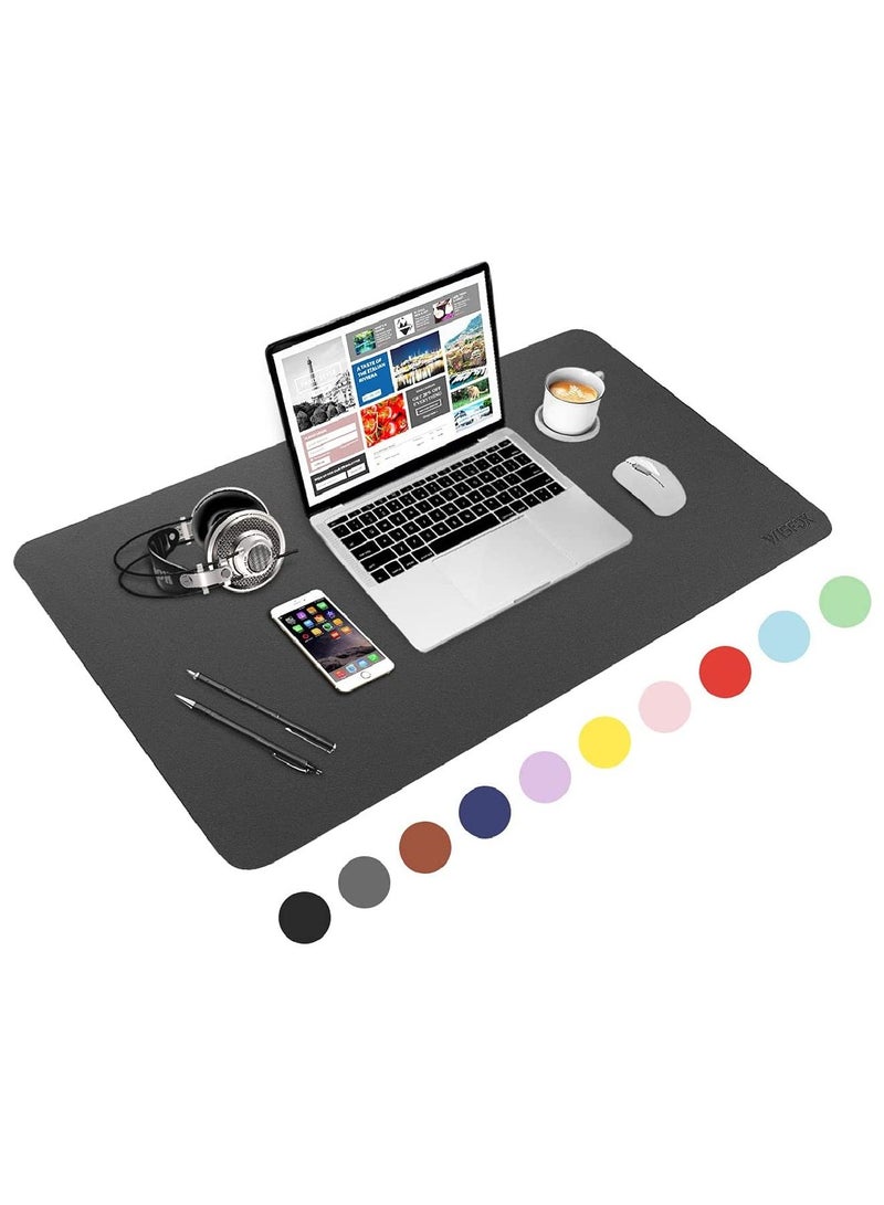 YONK Leather Mouse pad Desk mat, Microfiber Leather Desk pad Large Mouse pad, Waterproof Desk Mat for Desktop Grey - Image 3