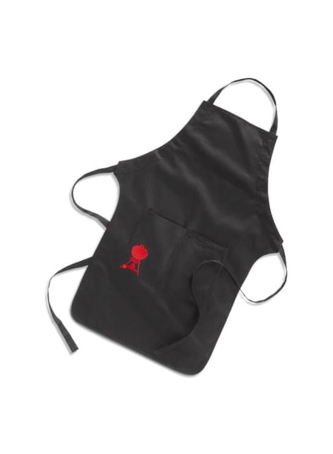 Weber Machine Washable Adjustable Cotton Apron With Dual Front Pocket For Barbecue Black And Red - Image 2