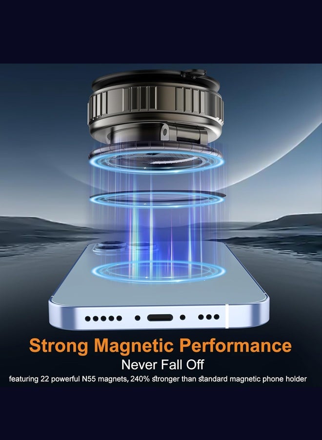 Vacuum Magnetic Phone Holder, Car Phone Holder, 360° Rotating Base, Car Dashboard Suction Cup Holder, Suitable for All Car Models, Phone Models, and Tables - Image 3
