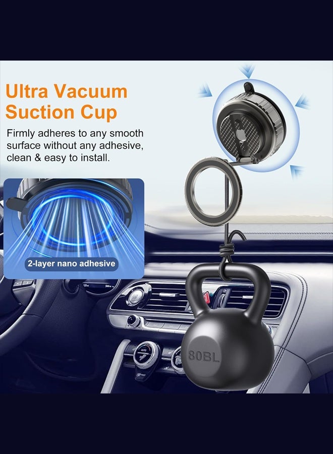 Vacuum Magnetic Phone Holder, Car Phone Holder, 360° Rotating Base, Car Dashboard Suction Cup Holder, Suitable for All Car Models, Phone Models, and Tables - Image 4