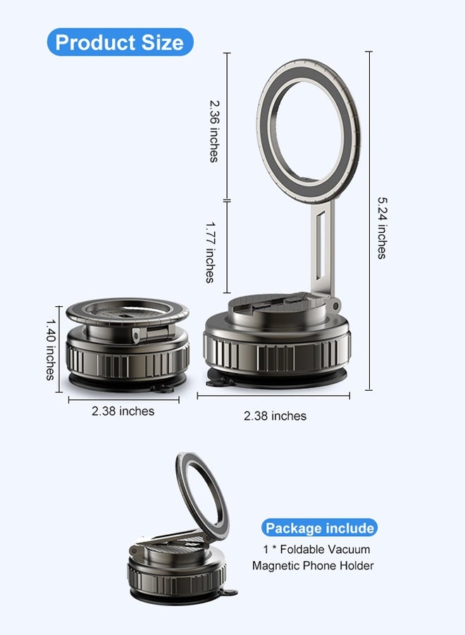 Vacuum Magnetic Phone Holder, Car Phone Holder, 360° Rotating Base, Car Dashboard Suction Cup Holder, Suitable for All Car Models, Phone Models, and Tables - Image 5