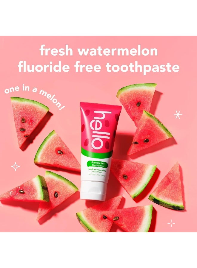 Hello Fresh Watermelon Fluoride Free Kids Toothpaste 42 Oz Tube Pack of 3 - Image 4