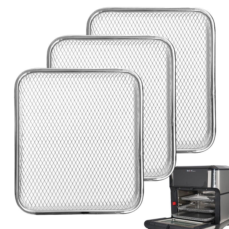 Kispog Cooking crisp airflow Trays: 3-Pack Mesh Stainless Steel Replacement Crisper basket for Instant Vortex 10/10.6QT - Dishwasher Safe BPA-Free - Housewife SAHM Meal-Prepper - Image 1